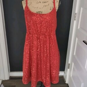 Torrid Red Sequin Mini Dress Size 0 (12)
